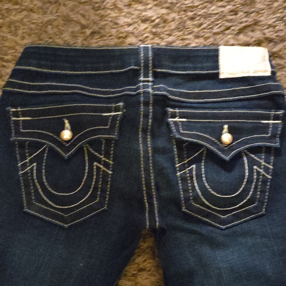 True Religion Indigo Jeans with Contrast Stitching